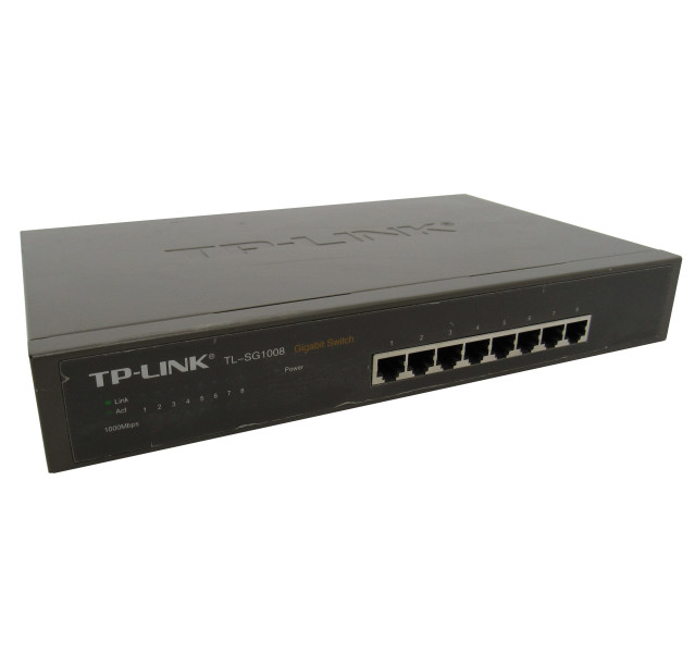 TP-LINK TL-SG1008, 8 Ports -10/100/1000 Gigabit Ethernet-Switch without Ears