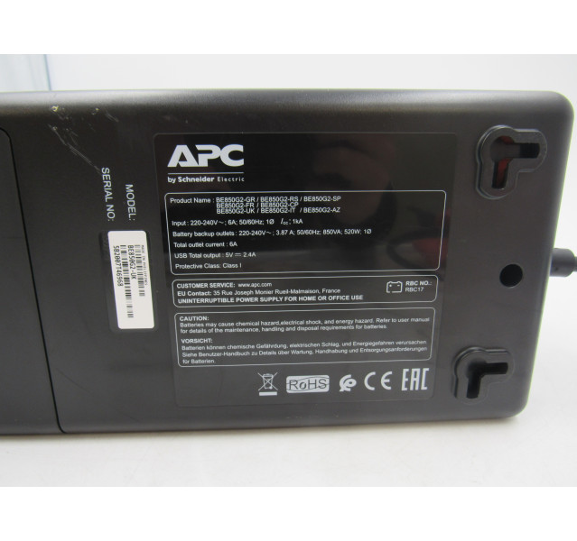 No Battery - APC BACK-UPS BE850G2-UK - Uninterruptible Power Supply