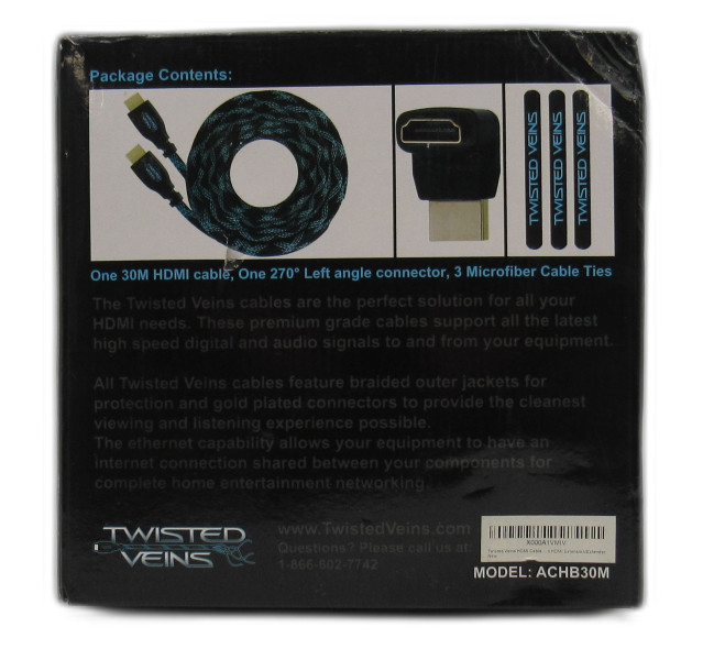Twisted Veins High Speed HDMI Cable with Ethernet 30M Open Box