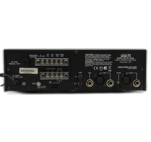 INTERM PA-1000B: 30W Mixer Amplifier