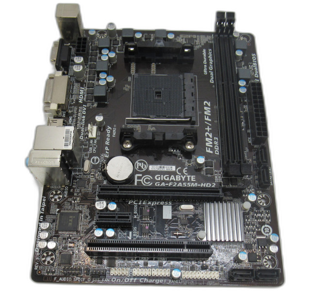 Gigabyte GA-F2A55M-HD2, AMD 55, MicroATX, FM2, Motherboard W/ IO Shield