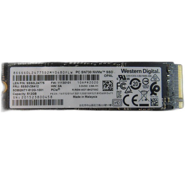 Western Digital SN730 512GB M.2 NVME, SSS0L24775