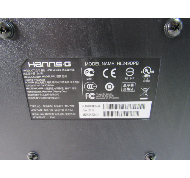 Hanns·G HL249DPB, Black, 23.6