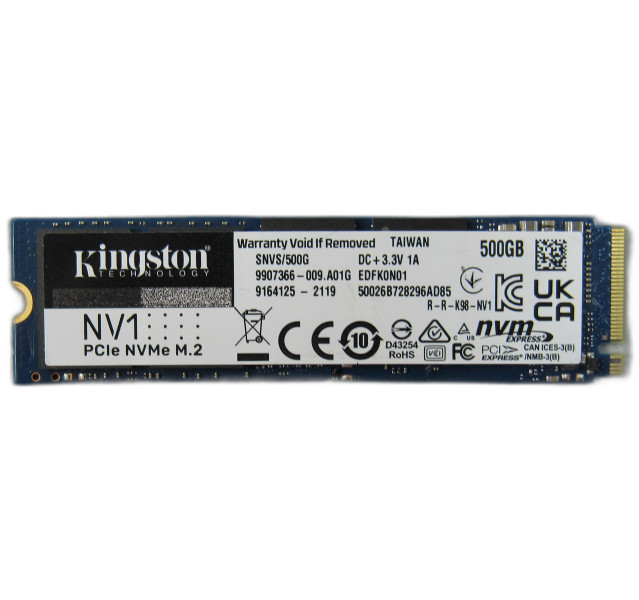 Kingston NV1 500GB NVMe M.2 Solid State Drive (SSD), SNVS/500G