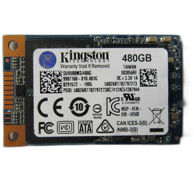 Kingston 480GB mSATA Solid State Drive (SSD), SUV500MS/480G