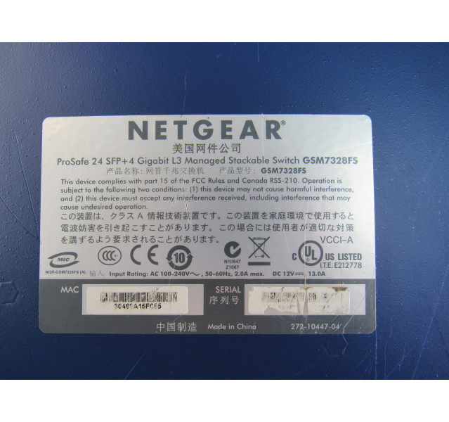 Netgear GSM7328FS 24 Port Managed Switch with Ears