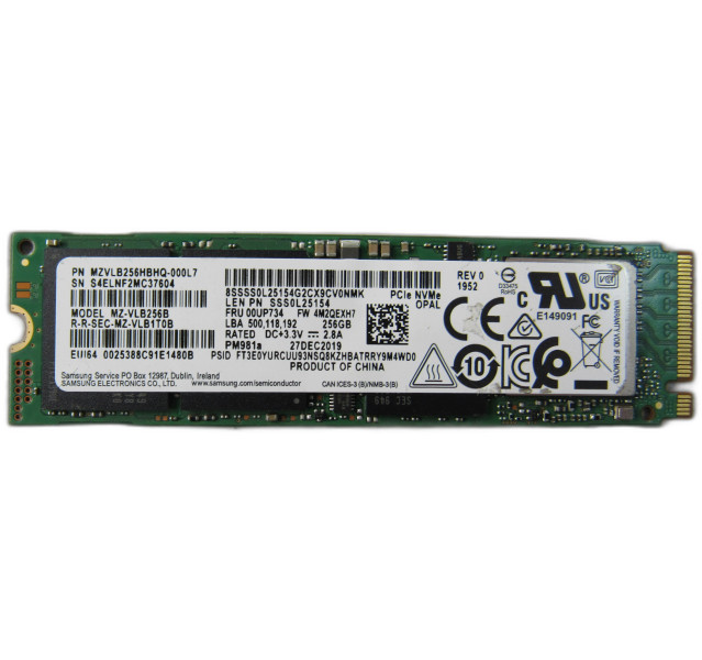 5x Samsung PM981a 256GB Solid State Drive SSD M.2 2280 NVME