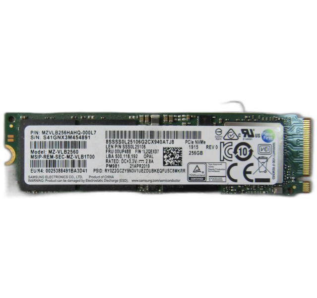 5x Samsung PM981 256GB Solid State Drive SSD M.2 2280 NVME