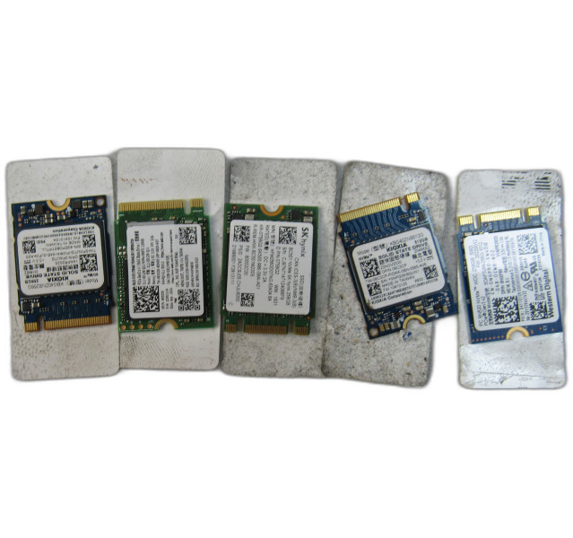 5x Mixed Brand 256GB M.2 2230 NVMe SSD Solid State Drives Bulk Job Lot