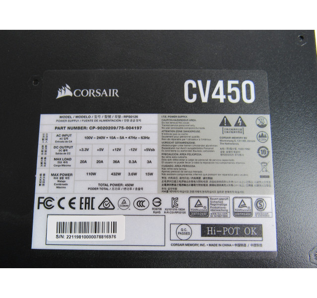 Corsair CV450 Power Supply