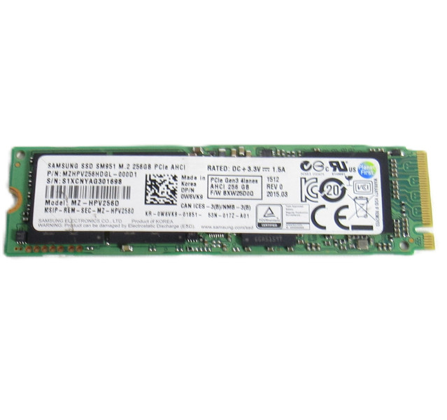 Samsung SM951 MZ-HPV2560 256GB M.2 2280 PCIe3.0 x4 AHCI SSD