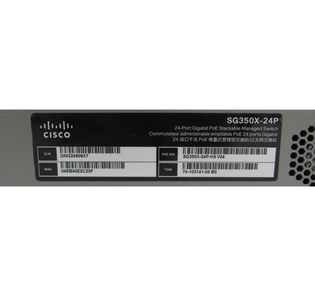 Cisco - SG350X-24P - 24 Port Gigabit PoE Switch W/Ears