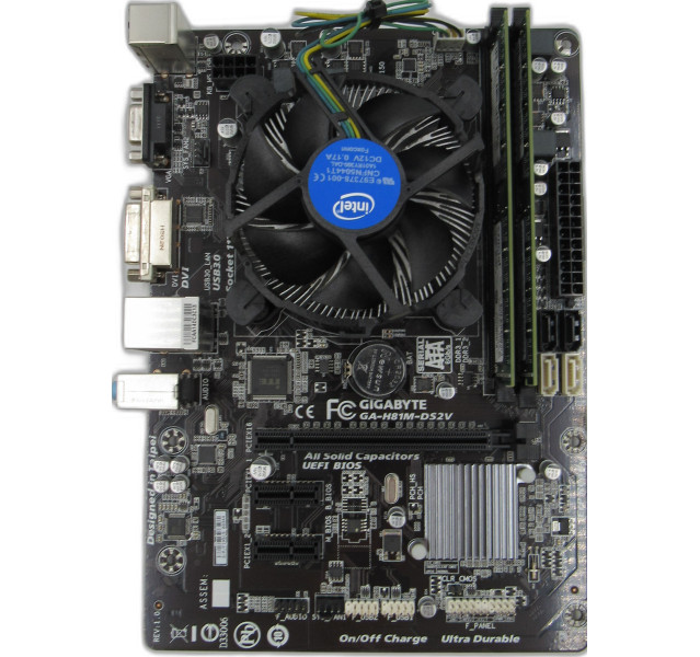 GIGABYTE GA-H81M-DS2V, Intel i5-4460, 4GB DDR3 Motherboard Bundle w/ IO Shield